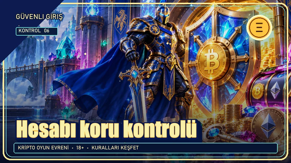 Hesabı koru için kripto temalı kontrol görseli