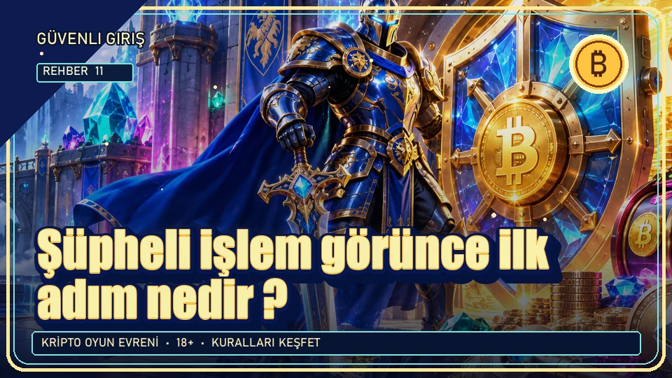 Şüpheli işlem görünce ilk adım nedir? için kripto temalı oyun kapağı