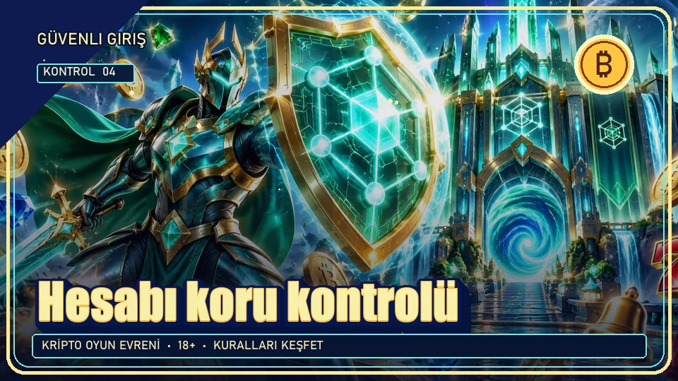 Hesabı koru için kripto temalı kontrol görseli